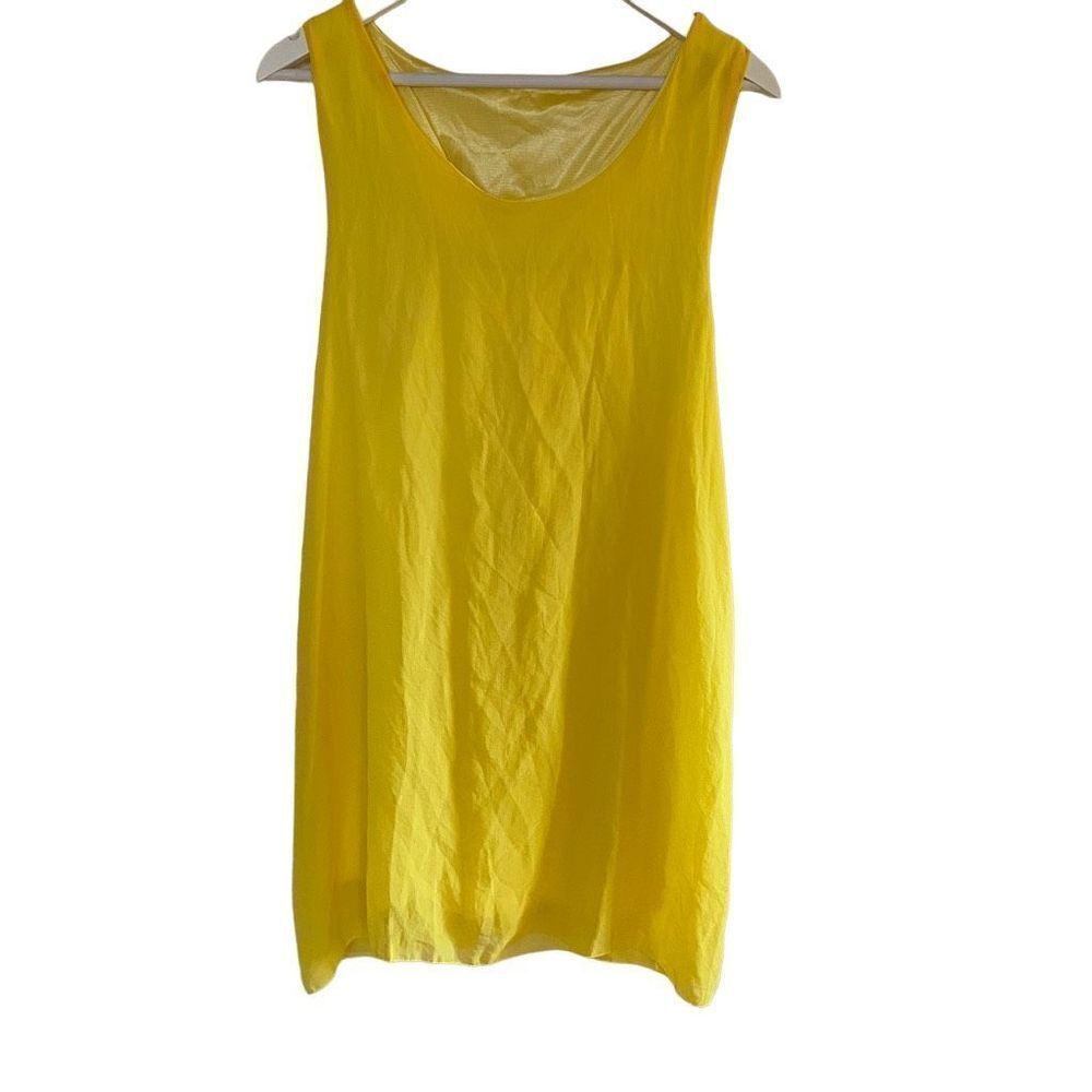Yellow razor back short dress big bow in back XL Lined